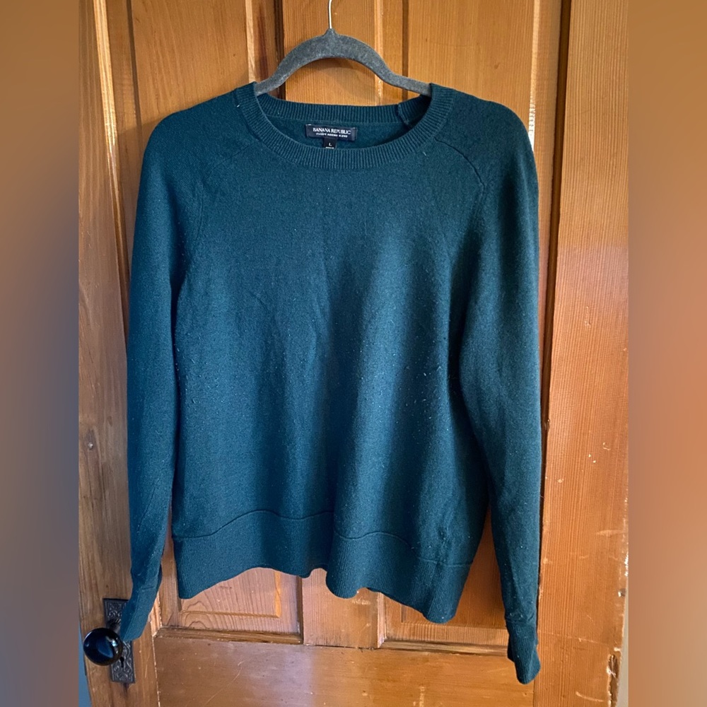 Emerald Green Banana Republic Merino Wool Crewneck